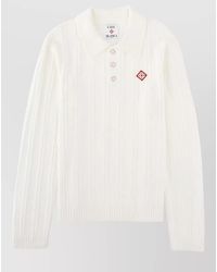 CASABLANCA - Collared Knit Sweater Ribbed Texture Design - Lyst