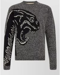 Valentino Garavani - Panthère Crew Neck Sweater Patterned Knit - Lyst