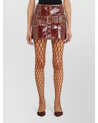 DIESEL - Patent-Leather Miniskirt With Belt - Lyst