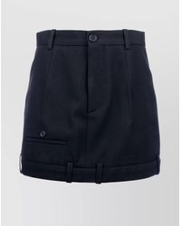 Balenciaga - Pleated Skirt With Belt Loops And Button Detail - Lyst