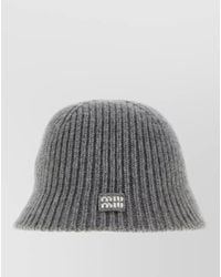 Miu Miu - Wool Blend Bucket Hat Ribbed Texture - Lyst