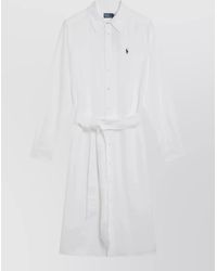 Polo Ralph Lauren - Long Sleeve Dress Waist Tie Detail - Lyst