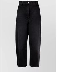 Studio Nicholson - Denim Wide Leg Cropped Trousers - Lyst