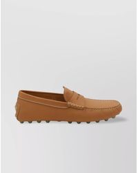 Tod's - Penny Strap Loafers With Round Toe And Stitch Detailing - Lyst