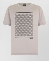 BOSS - Cotton T Shirt Central Geometric Print - Lyst