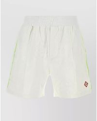 CASABLANCA - Stretch Cotton Blend Bermuda Shorts Side Stripes - Lyst