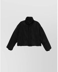 Ami Paris - Cropped Padded Jacket With High Collar - Lyst