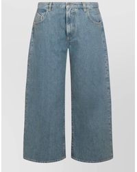 The Attico - Denim Cropped Wide-Leg Jeans - Lyst
