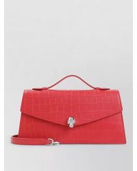 McQueen - Skull Top Handle Crocodile Embossed Bag - Lyst