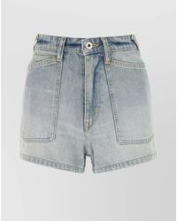 KENZO - Denim High-Rise Thigh-Length Shorts - Lyst