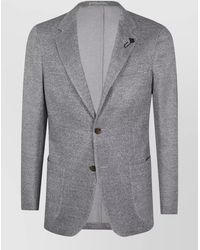 Lardini - Linen Cotton Knitted Suit Jacket - Lyst