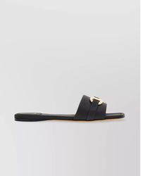 Ferragamo - Leather Slide Sandals - Lyst