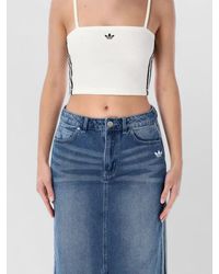 adidas Originals - Terry Cropped Bandeau Top - Lyst