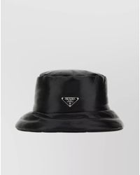 Prada - Leather Padded Bucket Hat - Lyst