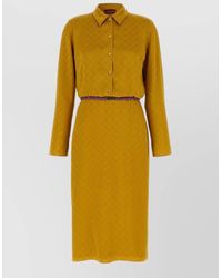 Gucci - Gg Jacquard Midi Dress Chemisier Style - Lyst