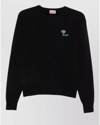 KENZO - Crew Neck Long Sleeve Knit Top - Lyst