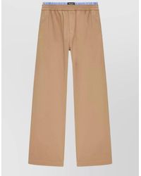 MSGM - Cotton Gabardine Trousers Double Elastic Waistband - Lyst