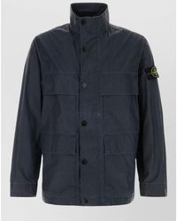 Stone Island - Polyester Blend Jacket High Collar Pockets - Lyst