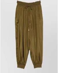 Zimmermann - Mahon Silk Satin Trousers Elastic Waistband Cuffs - Lyst