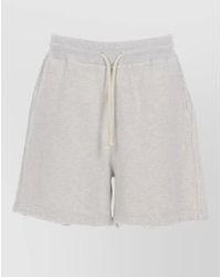Golden Goose - Cotton Shorts Wide Leg Raw Hem Pockets - Lyst