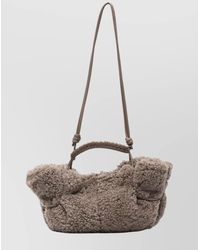 Hereu - Shearling Leather Mini Tote Bag - Lyst