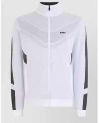 BOSS - Cotton Zip-Up High-Collar Sweatshirt - Lyst