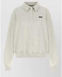 ROTATE BIRGER CHRISTENSEN - Organic Cotton Oversized Fleece Polo Shirt - Lyst
