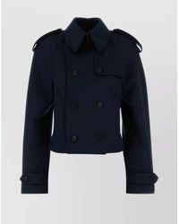 McQueen - Wool Double-Breasted Cropped Jacket - Lyst