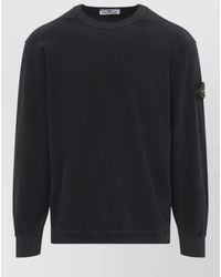 Stone Island - Cotton Crewneck Sweatshirt Long Sleeves Ribbed - Lyst