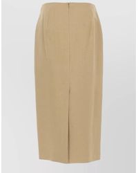 Max Mara - Linen Slim-Fit Midi Skirt - Lyst