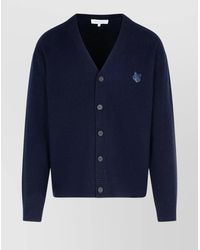 Maison Kitsuné - Cashmere Blend Ribbed V-Neck Cardigan - Lyst
