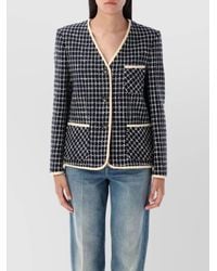 Valentino Garavani - Boucle Wool Blend Jacket With Contrast Trim - Lyst