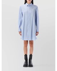 Sacai - Striped Cotton Shirt Mini Dress - Lyst
