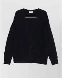 Lardini - Cashmere Wool Ribbed V-Neck Cardigan - Lyst
