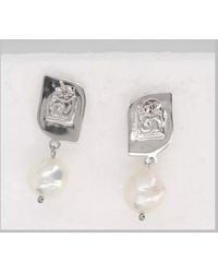 Magda Butrym - Rhodium-Plated Rose Drop Earrings - Lyst
