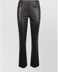Via Masini 80 - High Waist Faux Leather Flared Trousers - Lyst