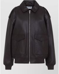 Frankie Shop - Leather Oversized Bomber Jacket - Lyst