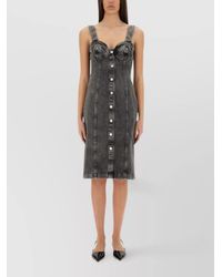 Moschino - Denim Slim-Fit Midi Dress - Lyst