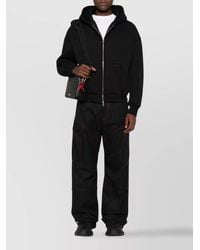 Off-White c/o Virgil Abloh - Cotton Contrast Stitching Mid-Rise Straight-Leg Cargo Trousers - Lyst