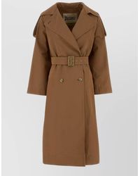 Herno - Cotton Blend Trench Coat Belted Long - Lyst