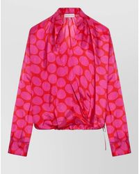 Dries Van Noten - Wrap Shirt Long Sleeves Satin Finish - Lyst