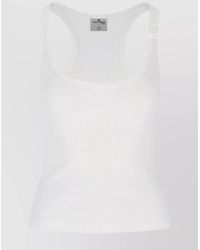 Courreges - Ribbed Cotton Scoop Neck Tank Top - Lyst