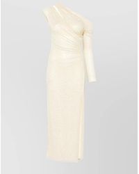 Self-Portrait - Crystal Embellished One Shoulder Midi Dress - Lyst