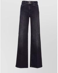 Liu Jo - High Waist Straight Fit Trousers With Flare - Lyst