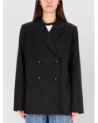 Ganni - Doublebreasted Wool Jacket - Lyst