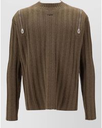 Off-White c/o Virgil Abloh - Rib Knit Sweater Side Zip Long Sleeves - Lyst