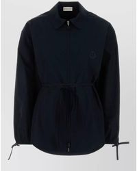 Moncler - Poplin Shirt Long Sleeves Collared Drawstring Waist - Lyst