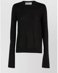 Jil Sander - Cotton Blend Relaxed Fit Crew Neck Long Sleeve Sweater - Lyst