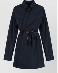 Balenciaga - Shirt Dress Asymmetric Front Collared Neck Belt - Lyst