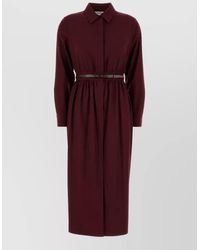 Max Mara - Virgin Wool Shirt Midi Dress - Lyst